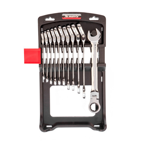 Набор ключей комбинированных, трещоточных шарнирных 11 шт. Matrix по ценам производителя в Челябинске с доставкой по всей России