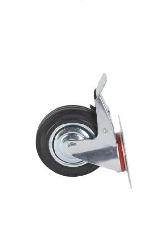 Колесо поворотное резина SCb 63 160 мм с тормозом (F) по ценам производителя в Челябинске с доставкой по всей России