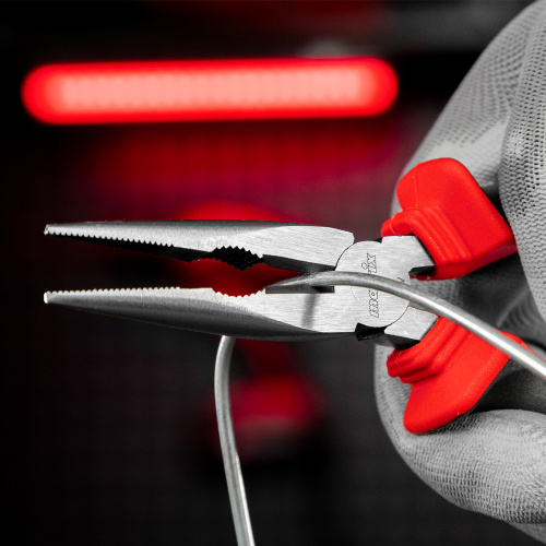 Длинногубцы прямые, 180 мм, хром-ванадий, двухкомпонентные рукоятки Matrix по ценам производителя в Челябинске с доставкой по всей России