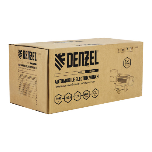 Лебедка автомобильная электрическая LB-3000.3.6 т, 3.4 кВт, 12 В Denzel по ценам производителя в Челябинске с доставкой по всей России