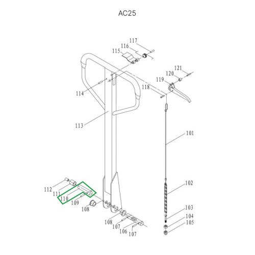 Ось нажимного ролика для гидравлических тележек AC25 по ценам производителя в Челябинске с доставкой по всей России