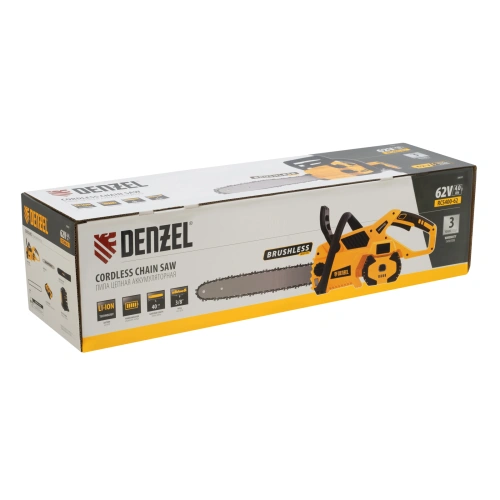 Пила цепная  аккумуляторная  бесщет., RCS 400-62, 400 мм, Li-ion, 62В Denzel по ценам производителя в Челябинске с доставкой по всей России