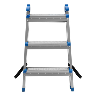 Стремянка двухсторонняя 3 ступени, сталь профиль, стальные ступени, Сибртех по ценам производителя в Челябинске с доставкой по всей России