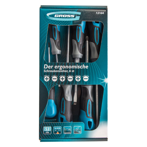 Набор отверток 6 шт, S2, трехкомпонентная рукоятка Gross по ценам производителя в Челябинске с доставкой по всей России
