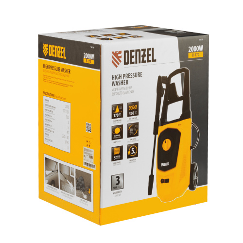 Моечная машина высокого давления R-170, 2000 Вт, 170 бар, 360 л/ч, колесная Denzel по ценам производителя в Челябинске с доставкой по всей России