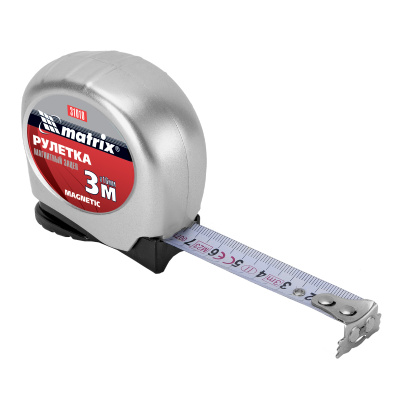 Рулетка Magnetic,3 м х 16 мм,магнитный зацеп Matrix по ценам производителя в Челябинске с доставкой по всей России