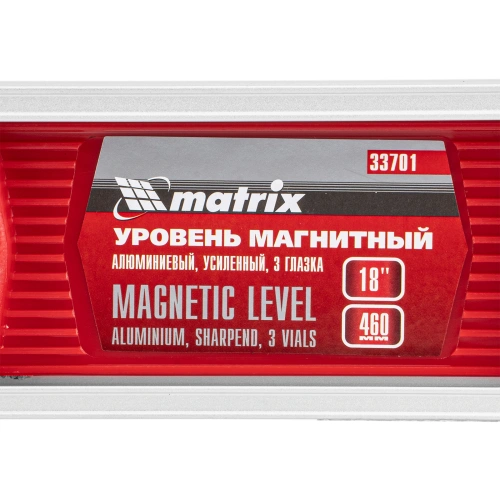 Уровень магнитный, 460 мм, 3 глазка Matrix по ценам производителя в Челябинске с доставкой по всей России