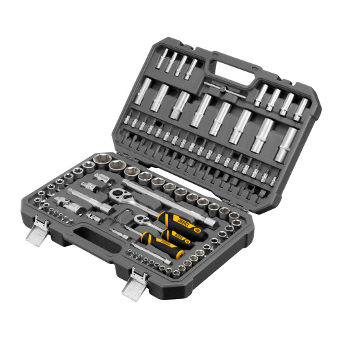 Набор инструментов, 1/2", 1/4", CrV, S2, пластиковый кейс, 109 предметов Denzel по ценам производителя в Челябинске с доставкой по всей России