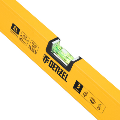 Уровень алюминиевый, магнит, фрезерованный, 3 глазка (1 зеркал.) 0,5 мм/м, 1000 мм Denzel по ценам производителя в Челябинске с доставкой по всей России