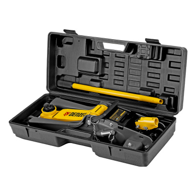 Домкрат гидравлический подкатной с фиксатором, 2,5 т,  85-385 мм, в пласт. кейсе Denzel по ценам производителя в Челябинске с доставкой по всей России