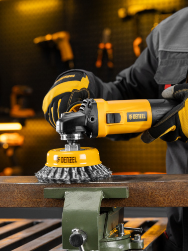 Щетка для УШМ, 125 мм, "Чашка", крученая нержавеющая проволока 0.5 мм, М14 Denzel по ценам производителя в Челябинске с доставкой по всей России