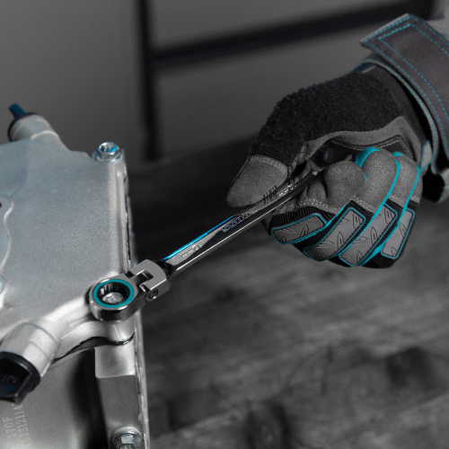 Набор ключей комбинированных с трещоткой, 8-19 мм, 7 шт, шарнирные, CrV Gross по ценам производителя в Челябинске с доставкой по всей России