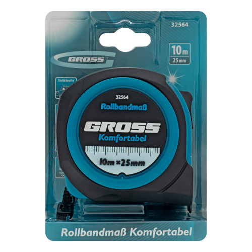 Рулетка Komfortabel 10 м х 25 мм,обрезиненный корпус Gross по ценам производителя в Челябинске с доставкой по всей России