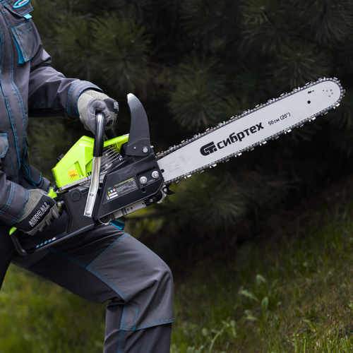 Пила цепная бензиновая БП-5850, 58 см3, шина 50 см, шаг 0.325, паз 1,5 мм, 76 звеньев Сибртех по ценам производителя в Челябинске с доставкой по всей России