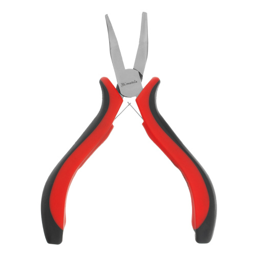 Длинногубцы изогнутые Mini, 130 мм, никелированные, авторазжим, двухкомпонентные рукоятки Matrix по ценам производителя в Челябинске с доставкой по всей России
