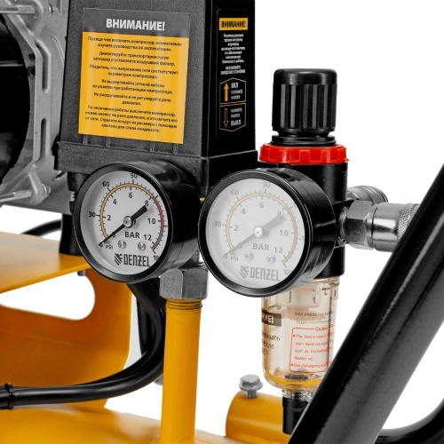 Компрессор безмасляный, малошумный  DLS 2250/100, 2250 Вт, 3x750, 100 л, 410 л/мин блок управления/ Denzel по ценам производителя в Челябинске с доставкой по всей России