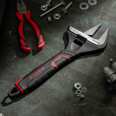 Ключ разводной, тонкие губки, фосфатированный, двухкомпонентная рукоятка, 300 мм, PRO Matrix по ценам производителя в Челябинске с доставкой по всей России