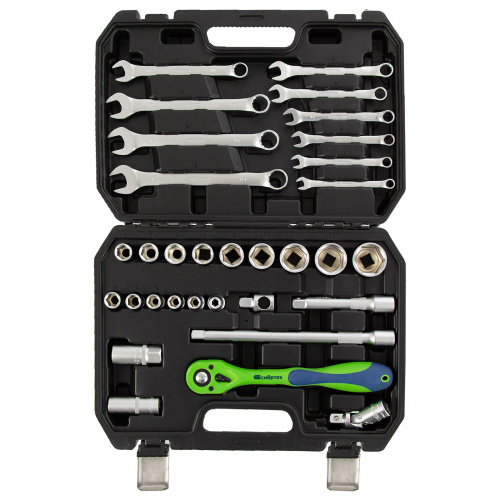 Набор инструментов 32 предмета, CrV, 1/2" Сибртех по ценам производителя в Челябинске с доставкой по всей России