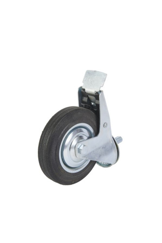 Колесо поворотное SCtB 63 160 мм резина с болтом и тормозом (F) по ценам производителя в Челябинске с доставкой по всей России