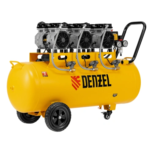 Компрессор безмасляный, малошумный DLS 1800/100,1800 Вт, 3x600, 100 л, 345 л/мин Denzel по ценам производителя в Челябинске с доставкой по всей России