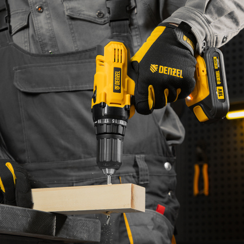 Дрель-шуруповерт аккумуляторная CDL-IB-18-02, Li-Ion, 18 В, 2 акк. Denzel по ценам производителя в Челябинске с доставкой по всей России