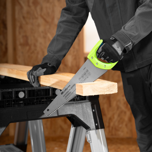 Ножовка по дереву "Зубец", 350 мм, 7-8 TPI, каленый зуб 2D, двухкомпонентная рукоятка Сибртех по ценам производителя в Челябинске с доставкой по всей России