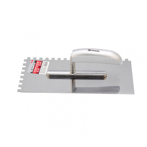 Гладилка из нержавеющей стали, 280 x 130 мм, деревянная ручка, зуб 8 x 8 мм Matrix по ценам производителя в Челябинске с доставкой по всей России