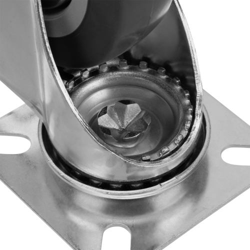 Колесо поворотное с тормозом D 100 мм, крепление  платформенное Сибртех по ценам производителя в Челябинске с доставкой по всей России