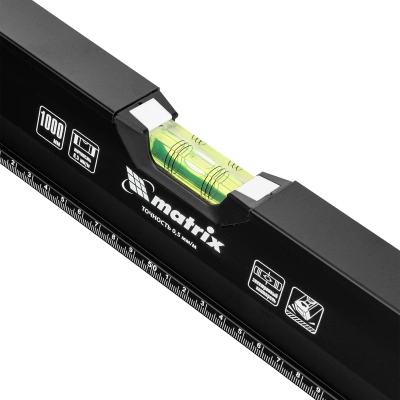 Уровень алюминиевый, усиленный, фрезерованный, 3 глазка, двухкомпонентные рукоятки, 1000 мм Matrix по ценам производителя в Челябинске с доставкой по всей России