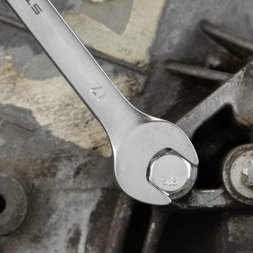 Ключ комбинированный, 17 мм, CrV, матовый хром Stels по ценам производителя в Челябинске с доставкой по всей России