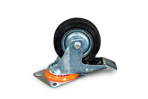 Колесо поворотное резина SCb 42 100 мм с тормозом (N) по ценам производителя в Челябинске с доставкой по всей России