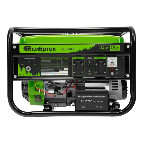 Генератор бензиновый БС-3500Э, 3.2 кВт, 230В, 4-х тактный, 15 л, электростартер Сибртех по ценам производителя в Челябинске с доставкой по всей России