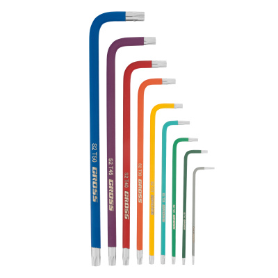 Набор ключей имбусовых Torx -TT, 9 шт: T10-T50, магнит, S2, экстра-длинные, хром/краска 9 шт Gross по ценам производителя в Челябинске с доставкой по всей России