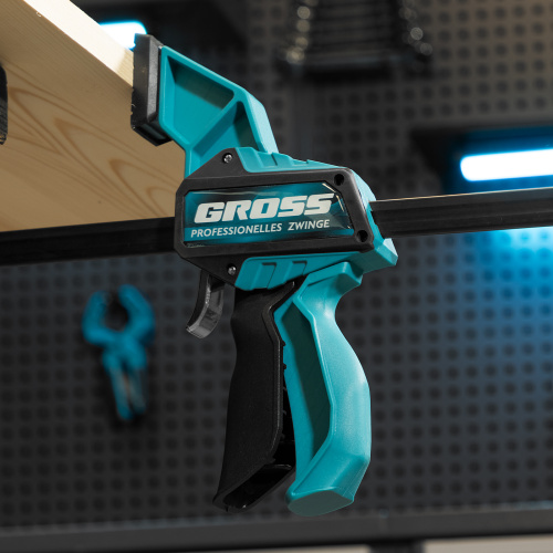 Струбцина реечная, быстрозажимная, пистолетного типа, пошаговый механизм, пластиковый корпус, 600мм Gross по ценам производителя в Челябинске с доставкой по всей России