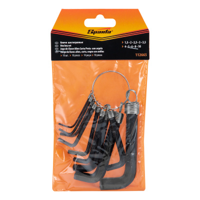 Набор ключей имбусовых HEX, 1.5-10 мм, CrV, 10 шт, оксидированные, на кольце Sparta по ценам производителя в Челябинске с доставкой по всей России