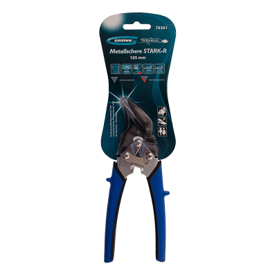 Ножницы по металлу "Piranha", 185 мм, прямой и правый рез, сталь СrM, двухкомпонентные рукоятки Gross по ценам производителя в Челябинске с доставкой по всей России