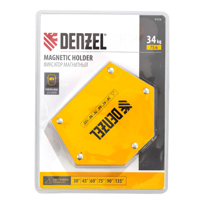 Фиксатор магнитный для сварочных работ усилие 75 LB, 30х45х60х75х90х135 град. Denzel по ценам производителя в Челябинске с доставкой по всей России