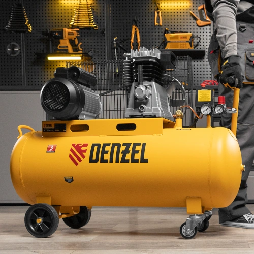 Компрессор воздушный BCI2300/100, ременный привод, 2.3 кВт, 100 литров, 400 л/мин Denzel по ценам производителя в Челябинске с доставкой по всей России