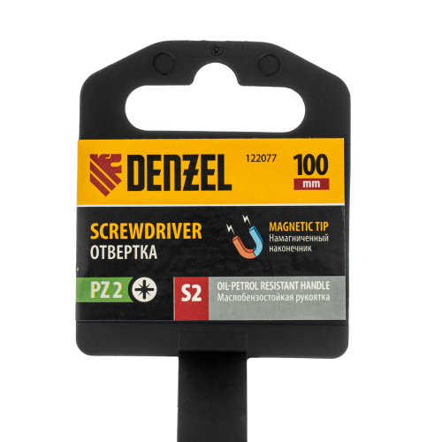 Отвертка, PZ2x100 мм, S2, 3к рукоятка Denzel по ценам производителя в Челябинске с доставкой по всей России