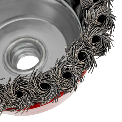 Щетка для УШМ, 100 мм, М14, "чашка", крученая проволока 0.5 мм Matrix по ценам производителя в Челябинске с доставкой по всей России