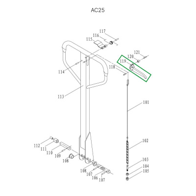Рычаг управления режимом работы для гидравлических тележек JC20 по ценам производителя в Челябинске с доставкой по всей России