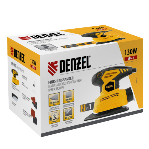 Машина плоскошлифовальная вибрационная 2 в 1 VDS-2, 130 Вт, 14000 об/мин Denzel по ценам производителя в Челябинске с доставкой по всей России