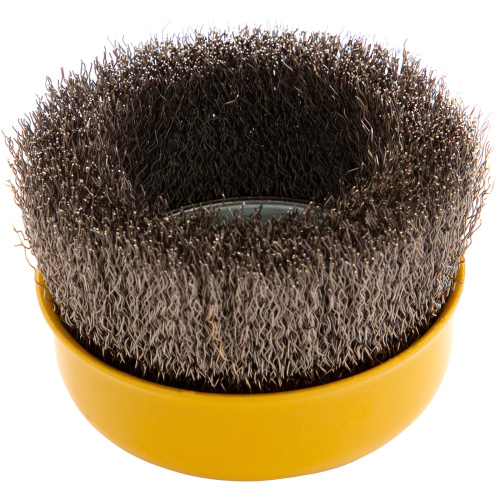 Щетка для УШМ, 100 мм, "Чашка", витая нержавеющая проволока 0.3 мм, М14 Denzel по ценам производителя в Челябинске с доставкой по всей России