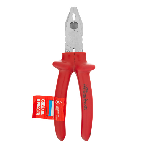Плоскогубцы комбинированные, 200 мм, диэлектрические ручки до 1000 В, оцинкованные (НИЗ) по ценам производителя в Челябинске с доставкой по всей России
