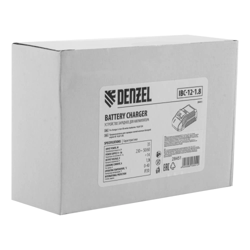 Устройство зарядное для аккумуляторов IBC-12-1.8, Li-Ion, 12 В, 1.8 А Denzel по ценам производителя в Челябинске с доставкой по всей России