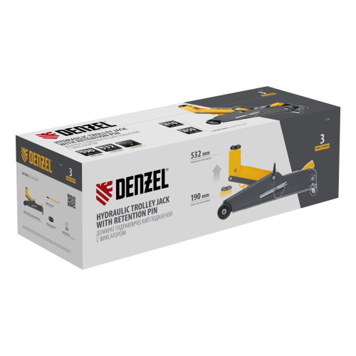 Домкрат гидравлический подкатной с фиксатором, 3 т, 190-532 мм, SUV/ Denzel по ценам производителя в Челябинске с доставкой по всей России