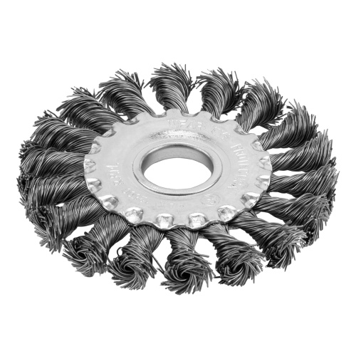 Щетка для УШМ, 100 мм, посадка 22.2 мм, плоская, крученая проволока 0.5 мм Сибртех по ценам производителя в Челябинске с доставкой по всей России