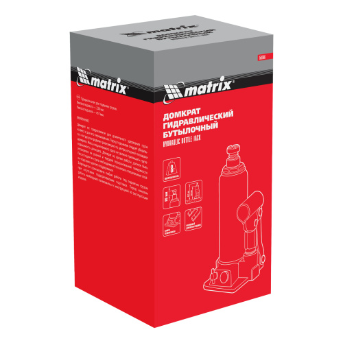 Домкрат гидравлический бутылочный, 8 т, h подъема 230-457 мм Matrix по ценам производителя в Челябинске с доставкой по всей России