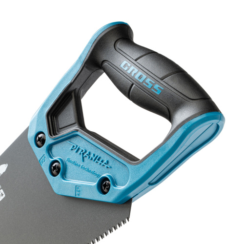 Ножовка по дереву "Piranha", 500 мм, 11-12 TPI, зуб-3D, каленый зуб, тефлоновое покрытие полотна, двухкомпонентная рукоятка Gross по ценам производителя в Челябинске с доставкой по всей России