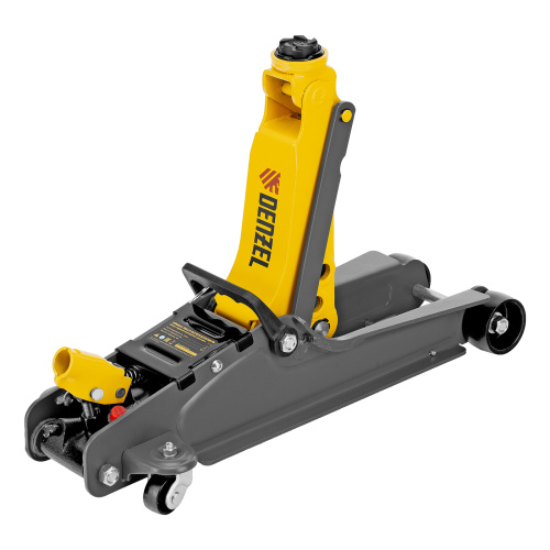 Домкрат гидравлический подкатной с фиксатором, 2,5 т,  85-385 мм, в пласт. кейсе Denzel по ценам производителя в Челябинске с доставкой по всей России